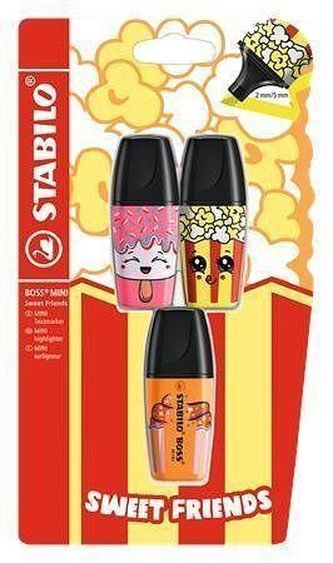 STABILO BOSS MINI Sweet Friends 3 ks Blistr růžová žlutá oranžová