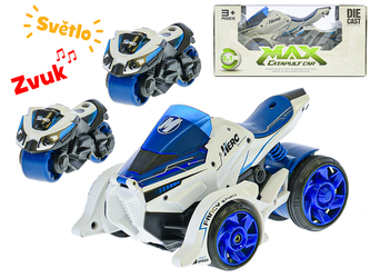 Auto katapult 18cm kov na zpětný chod na baterie se světlem a zvukem + 2ks motorka v krabičce