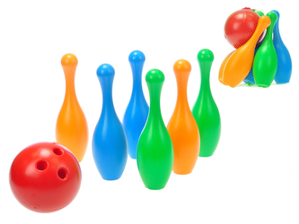 Kuželky 25cm 6ks s koulí 14cm v síťce