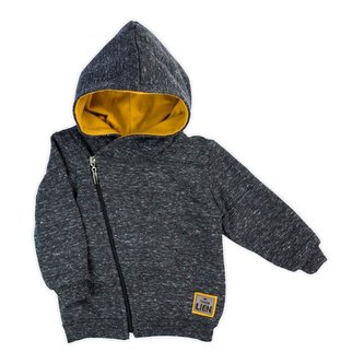 Kojenecká mikinka s kapucí Nicol Prince Lion melír šedý - velikost 92 (18-24m)