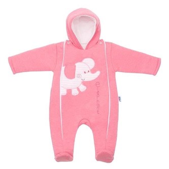 Zimní kombinézka New Baby Winter Elephant růžová - velikost 62 (3-6m)