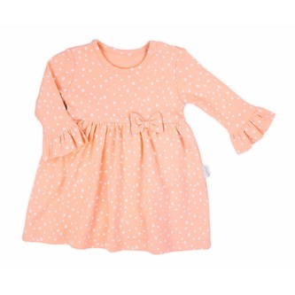 Kojenecké šatičky-body s dlouhým rukávem Nicol Rainbow růžové - velikost 56 (0-3m)