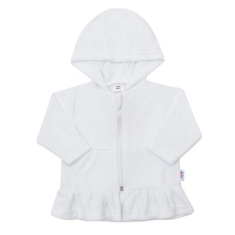 Semišková mikinka s kapucí New Baby Baby bílá - velikost 62 (3-6m)