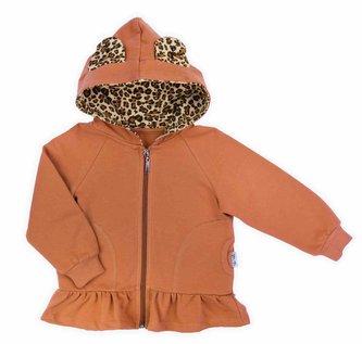 Kojenecká mikinka s kapucí Nicol Mia hnědá - velikost 86 (12-18m)