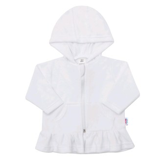 Semišková mikinka s kapucí New Baby Baby bílá - velikost 68 (4-6m)