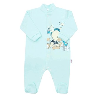 Kojenecký overal New Baby Donkey tyrkysový - velikost 68 (4-6m)