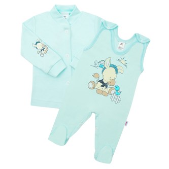 2-dílná souprava New Baby Donkey tyrkysová - velikost 50