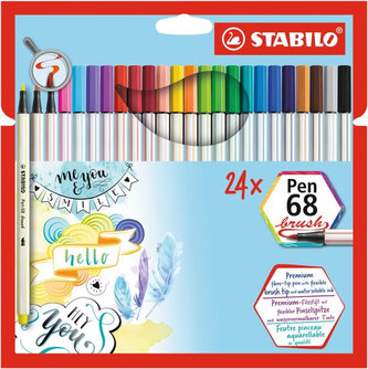 STABILO Pen 68 brush 24 ks pouzdro