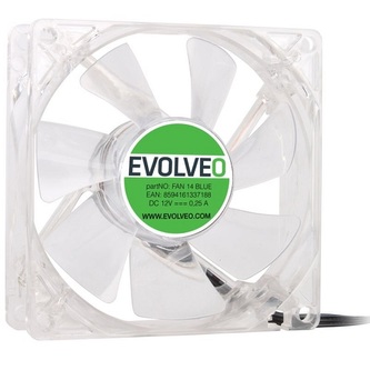 EVOLVEO 14L1BL ventilátor 140mm, 4 LED modrý, 3pin
