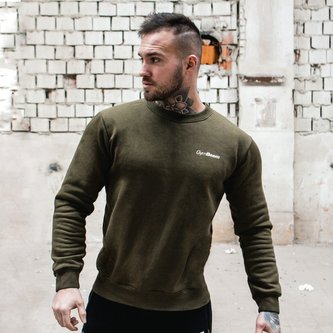 Mikina Basic Military Green White - GymBeam - Velikost S