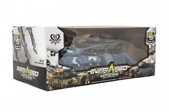 Tank RC 2ks 19-21cm plast tanková bitva na baterie se zvukem se světlem v krabici 39x15x19cm