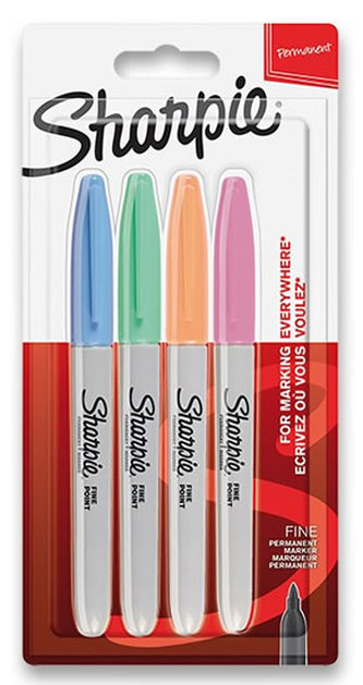 Permanentní popisovač Sharpie Fine sada 4 ks, pastelové barvy