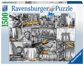 Puzzle Taxíky v New Yorku 1500 dílků