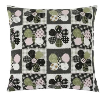 Polštářek DANA - patchwork s motýlem - 45x45 cm