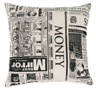 Polštářek IVO - noviny - 45x45 cm