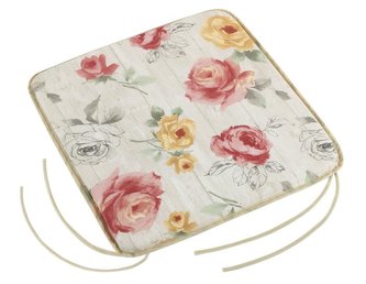 Sedák EMA hladký - růže na dřevě - 40x40 cm,hladký