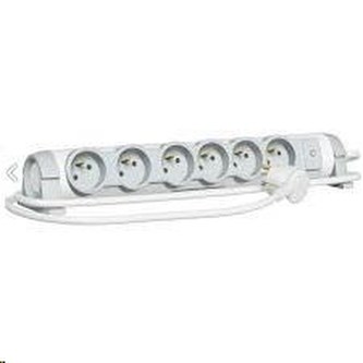 Legrand - predlžovačka s vypínačom a indikáciou zap./vyp., 6 zásuviek, dĺžka káblu 3m, možnosť meniť orientáciu zásuviek