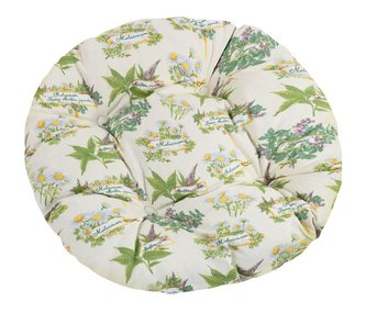 Sedák GITA kulatý prošívaný - bylinky - průměr 40 cm