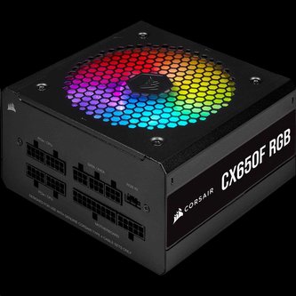 CORSAIR zdroj, CX650F 80+ Bronze modulární RGB, 120mm ventilátor (ATX, 650W), černá