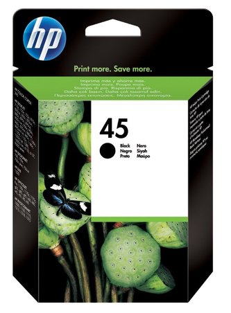 HP 45 Black Ink Cart, 42 ml, 51645AE