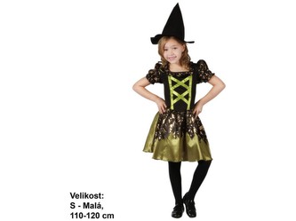 Kostým na karneval - Čarodějka, 110 - 120 cm