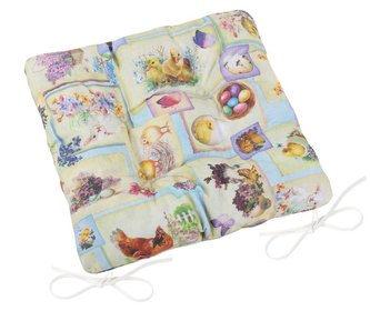 Sedák EMA prošívaný - velikonoční patchwork - 40 x40 cm, prošívaný