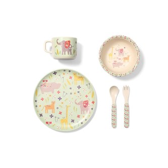 Bambusová sada nádobí pro děti Baby Ono Forest Green
