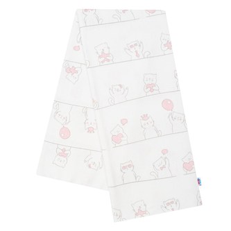Flanelová plena s potiskem New Baby bílá kočka a balónky