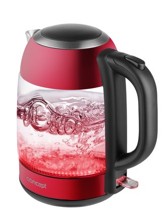 RK4081 Rychlovarná konvice skleněná 1,7 l, červená RK4081 Rychlovarná konvice skleněná 1,7 l, červená