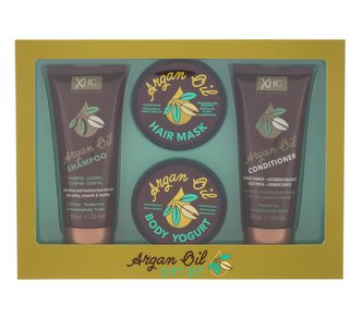 Xpel Argan Oil šampon Argan Oil 100 ml + kondicionér Argan Oil 100 ml + tělový jogurt Argan Oil 50 g + maska na vlasy Argan Oil 50 g
